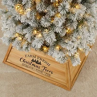 Glitzhome® 40" Natural Wooden Trapezoid Farm Fresh Christmas Tree Collar