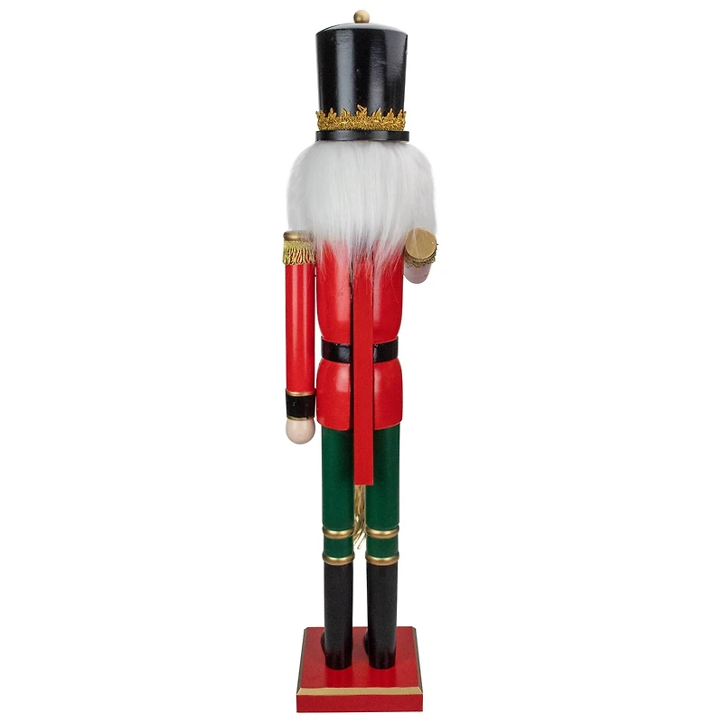 36" Red and Green Christmas Nutcracker Soldier with Horn