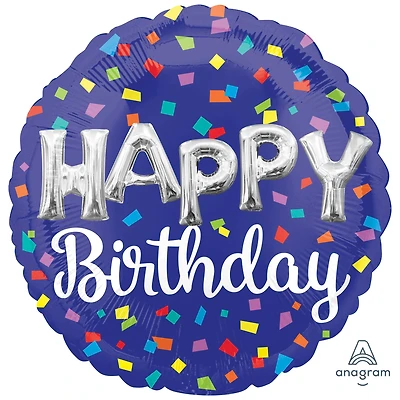 17" Confetti Happy Birthday Foil Balloon