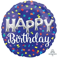 17" Confetti Happy Birthday Foil Balloon