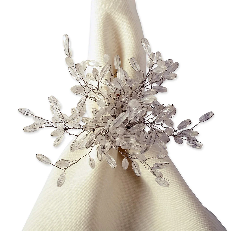DII® Silver Beaded Burst Napkin Rings, 6ct.