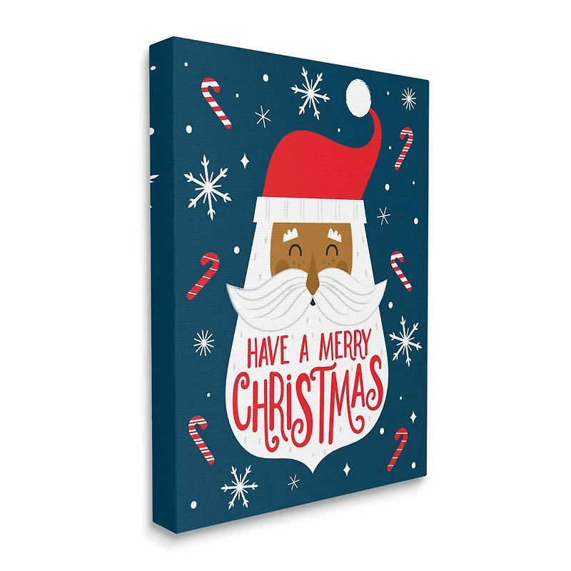 Stupell Industries Have Merry Christmas Patterned Santa Canvas Wall Art