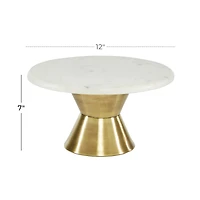 Gold Marble Contemporary Cake Stand, 7" x 12" x 12"