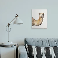 Stupell Industries Camel Side Portrait Desert Animal Tan White Canvas Wall Art