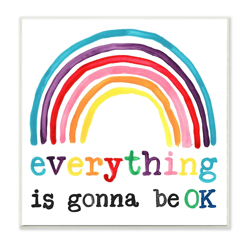 Stupell Industries Everything is OK Rainbow Wall Plaque