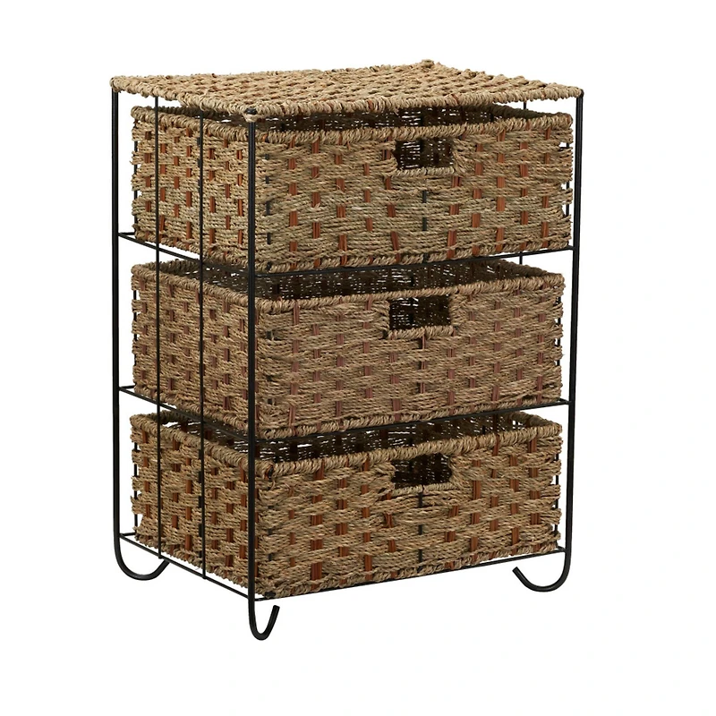 Household Essentials 3-Drawer Wicker Storage Unit