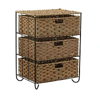Household Essentials 3-Drawer Wicker Storage Unit