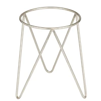 Set of 2 Silver Iron Modern Planter, 10" x 8"