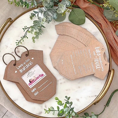 Kate Aspen® Kraft Onesie Shape Baby Shower Prediction Advice Card Keepsake Book Set