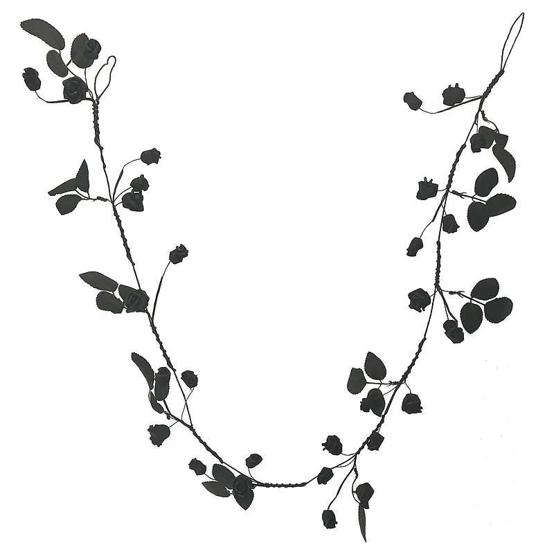 5ft. Black & White Rose Coiled Garland by Ashland®