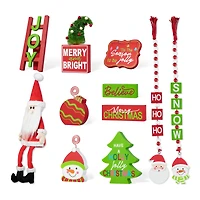 Glitzhome® Christmas Wooden Word Signs & Fabric Santa Set