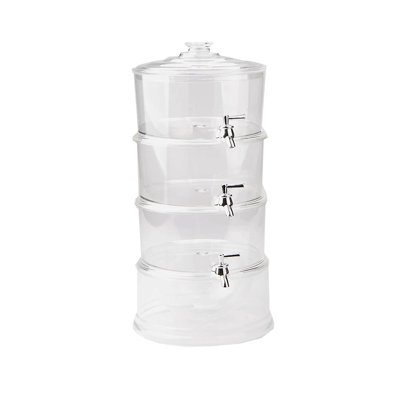 Mind Reader 3-Tier Clear Beverage Drink Dispenser with Spigot