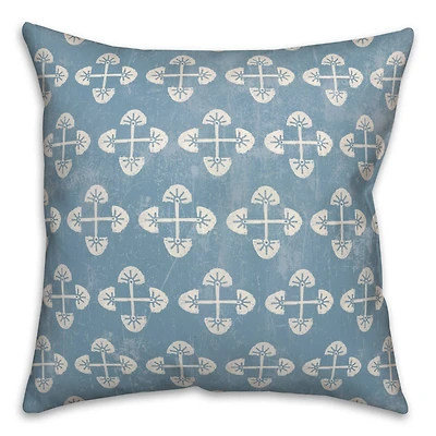 Blue Tribal Pattern Throw Pillow