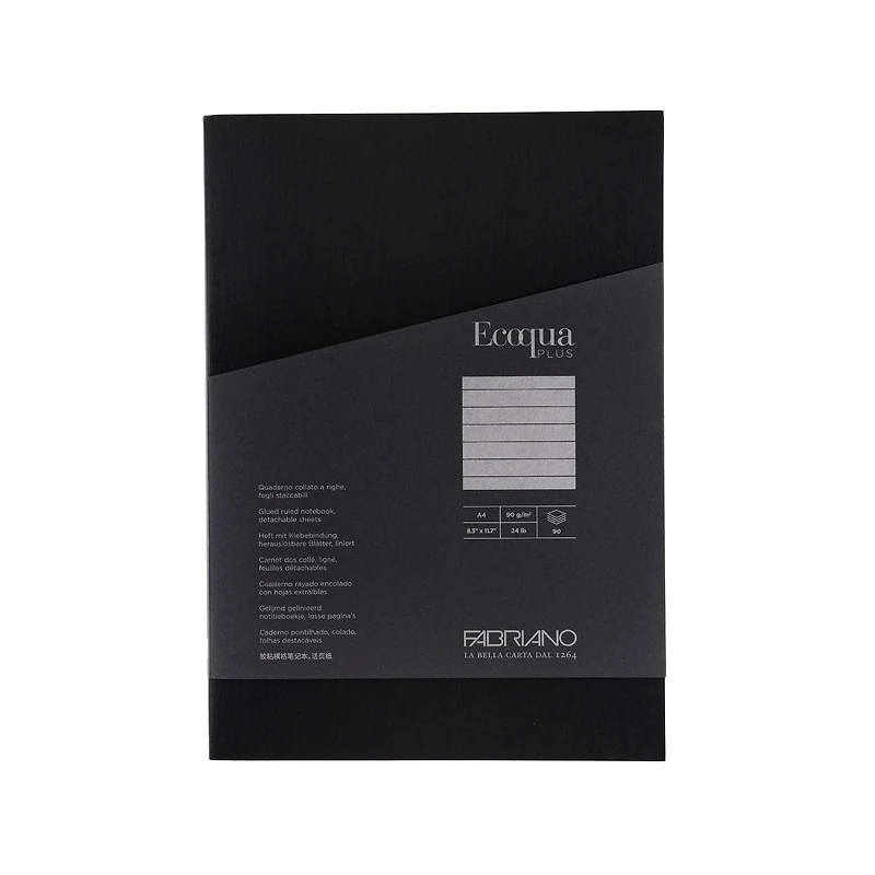 Fabriano® EcoQua Plus A4 Lined Glue-Bound Notebook