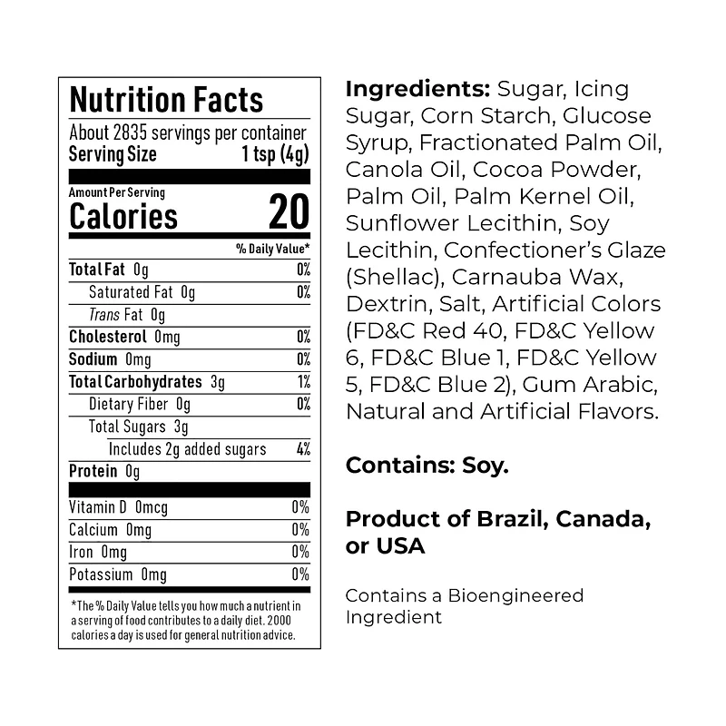 AC Food Crafting Bulk Polished Jimmies, 25lb.