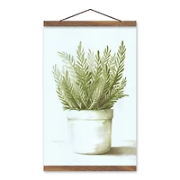 Designs Direct Potted Fern Teak Hanging Canvas