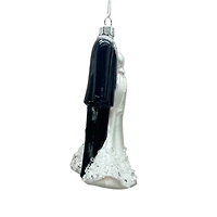 5" Black & White Wedding Outfits Glass Ornament by Ashland®