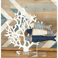 16" White Coastal Coral Sculpture