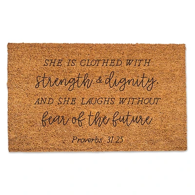 Clothed with Strength & Dignity Doormat