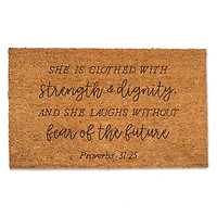 Clothed with Strength & Dignity Doormat
