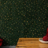 40" Pre-Lit Warm White LED Boxwood Artificial Living Wall Panel