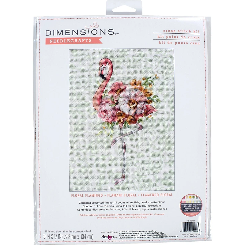 Dimensions® Floral Flamingo Counted Cross Stitch Kit