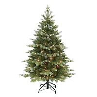 6 Pack: 4.5ft. Pre-Lit Slim Flocked Aspen Fir Artificial Christmas Tree, Clear Lights