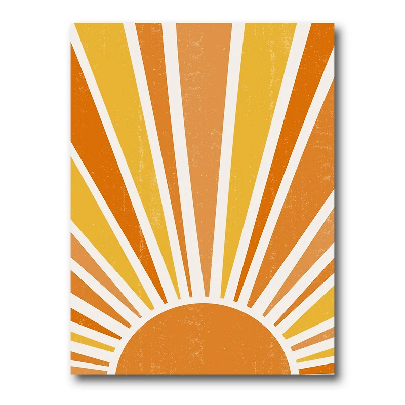 Designart - Minimalist Bright Shining Orange Sun Rays II