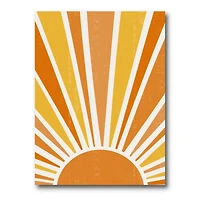 Designart - Minimalist Bright Shining Orange Sun Rays II