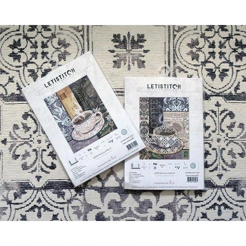 Letistitch Lion Coffee B Counted Cross Stitch Kit