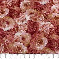 Feldman Floral Packed Pink Rose Cotton Fabric