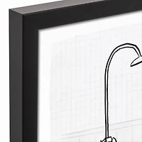 Floral Bathtub 16" x 16" Black Framed Canvas