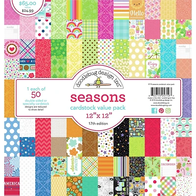 Doodlebug Design Inc.™ Seasons Cardstock Value Pack, 12" x 12"