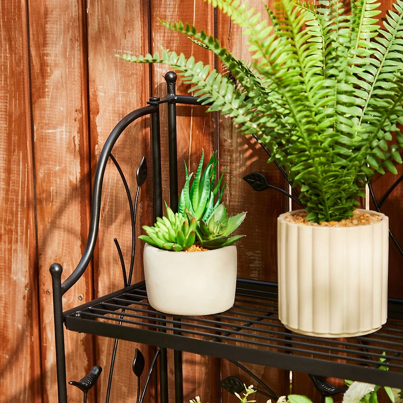 Glitzhome® 4ft. Metal 4-Tiered Rectangular Shelf Stand