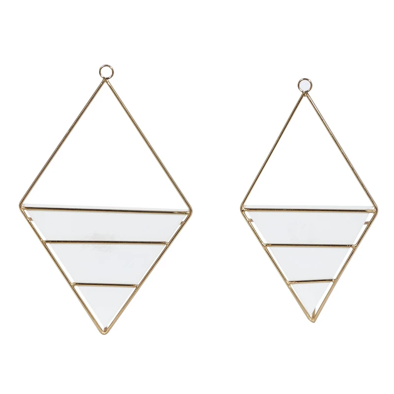 CosmoLiving by Cosmopolitan Set of 2 White Metal Contemporary Planter, 7" x 9"