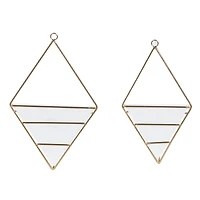 CosmoLiving by Cosmopolitan Set of 2 White Metal Contemporary Planter, 7" x 9"