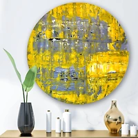 Designart - Yellow Meets Grey Abstract Art I