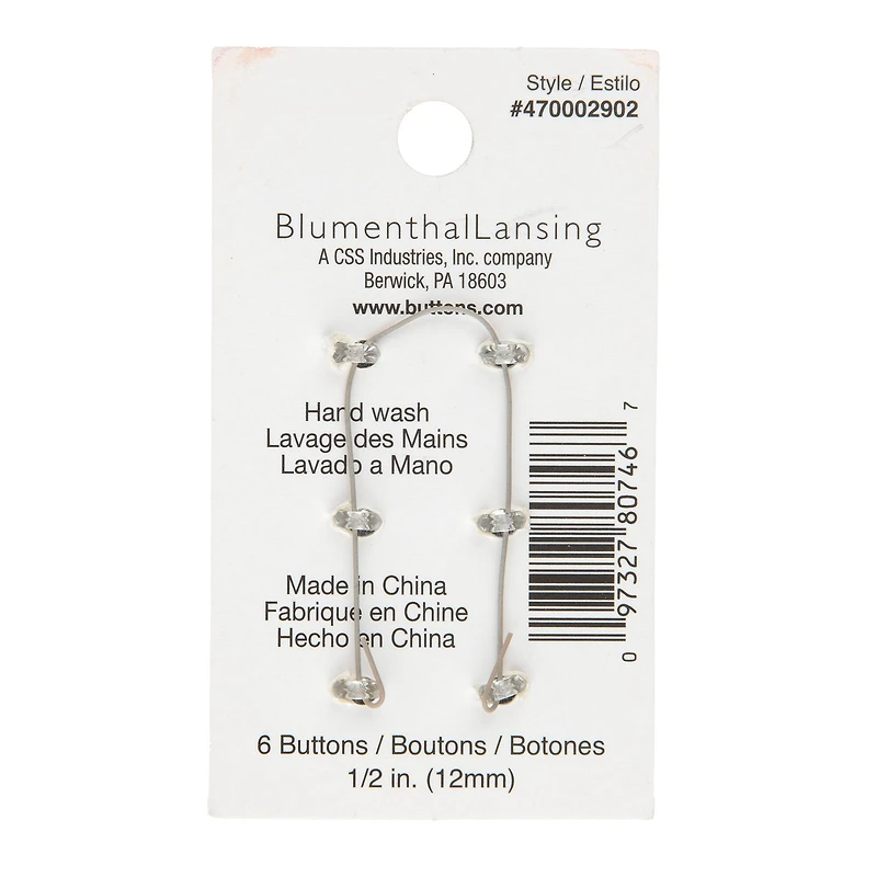 Spectrum Warm 1/2" Yellow Gem Flower Shank Buttons, 6ct.