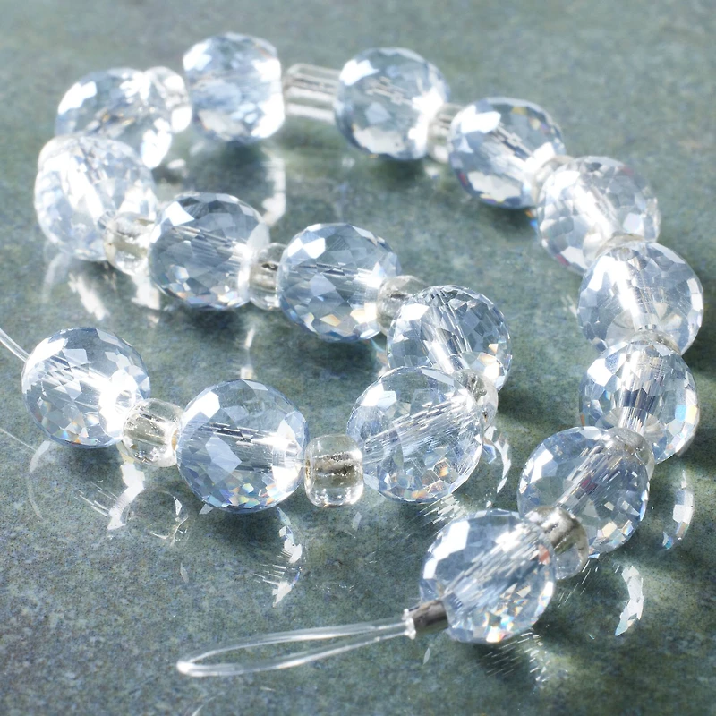 Light Blue Glass Faceted Rondelle Beads, 8mm by Bead Landing™