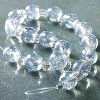 Light Blue Glass Faceted Rondelle Beads, 8mm by Bead Landing™