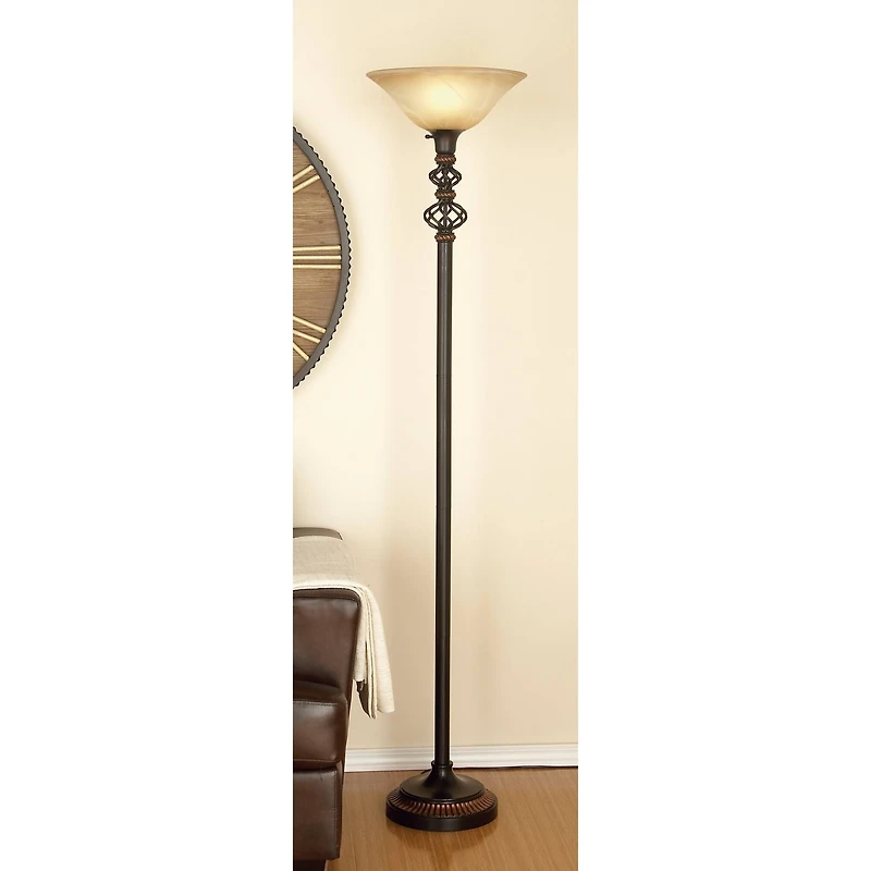 70" Black Metal Traditional Floor Lamp