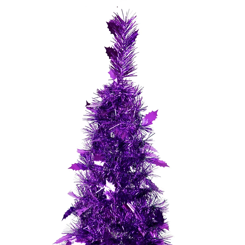 6ft. Unlit Tinsel Pop-Up Artificial Christmas Tree
