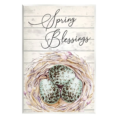 Stupell Industries Spring Blessings Bird Nest Nature Wall Plaque Art