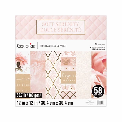 12" x 12" Soft Serenity Paper Pad by Recollections™, 58 Sheets
