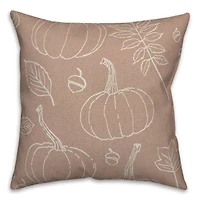 Dusty Rose Fall Pattern Throw Pillow