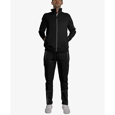 Men's Performance Reflective Track Jacket & Jogger 2-Piece Set