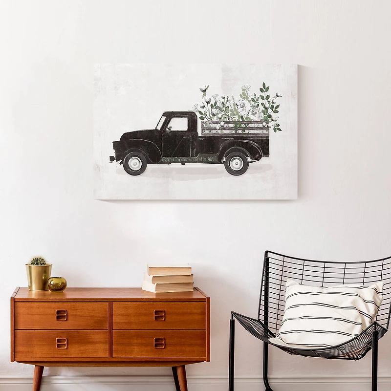 Flower Truck 30" x 20" Canvas Wall Art
