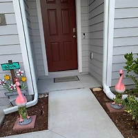 25.5" Pink Standing Flamingo Outdoor Garden Statue