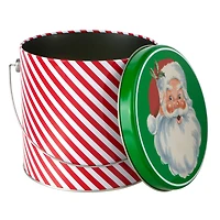 5.75" Santa Stripe Tin Canister with Handle by Makery™