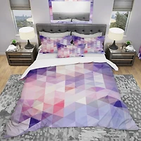 Designart 'Square Composition with Geometric Shapes' Modern & Contemporary Bedding Set